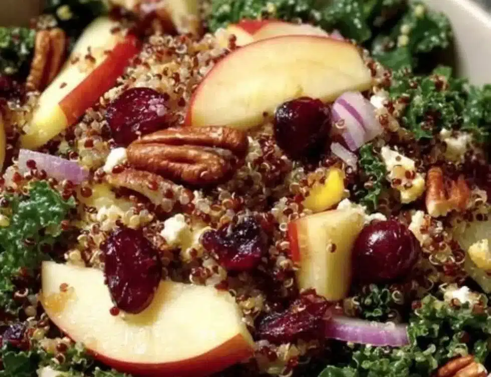 Colorful Cranberry Apple Quinoa Salad with fresh ingredients and vibrant presentation