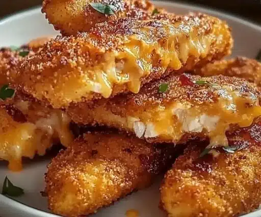Plate of crispy crack chicken tenders served with dipping sauce