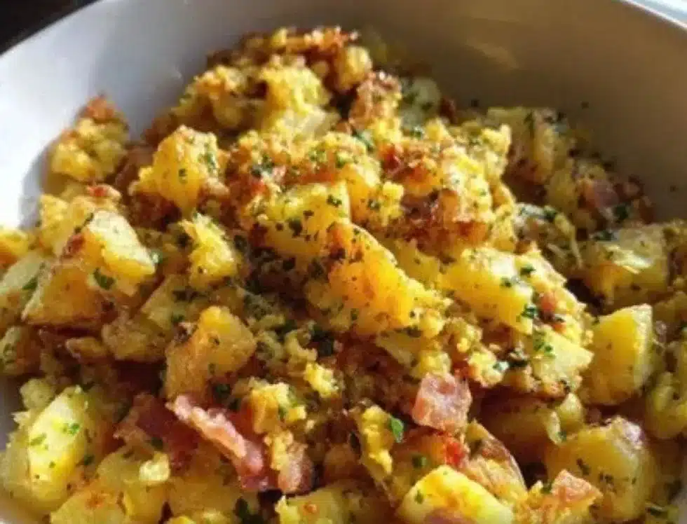 Delicious Frika Potato and Cheese Hash served in a bowl