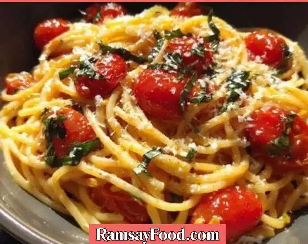 One-Pot Spaghetti dish with fresh ingredients cooked in a single pot
