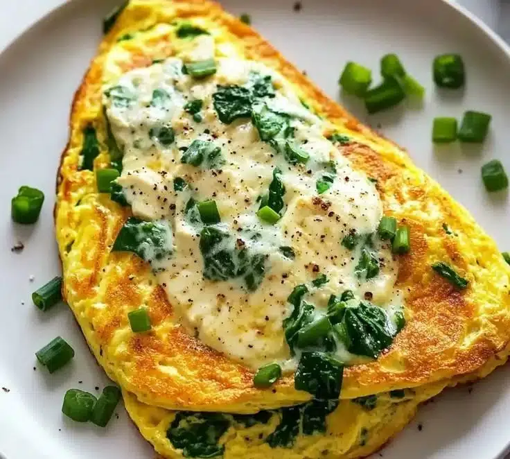 Fluffy vegan tofu omelette served with fresh vegetables and herbs