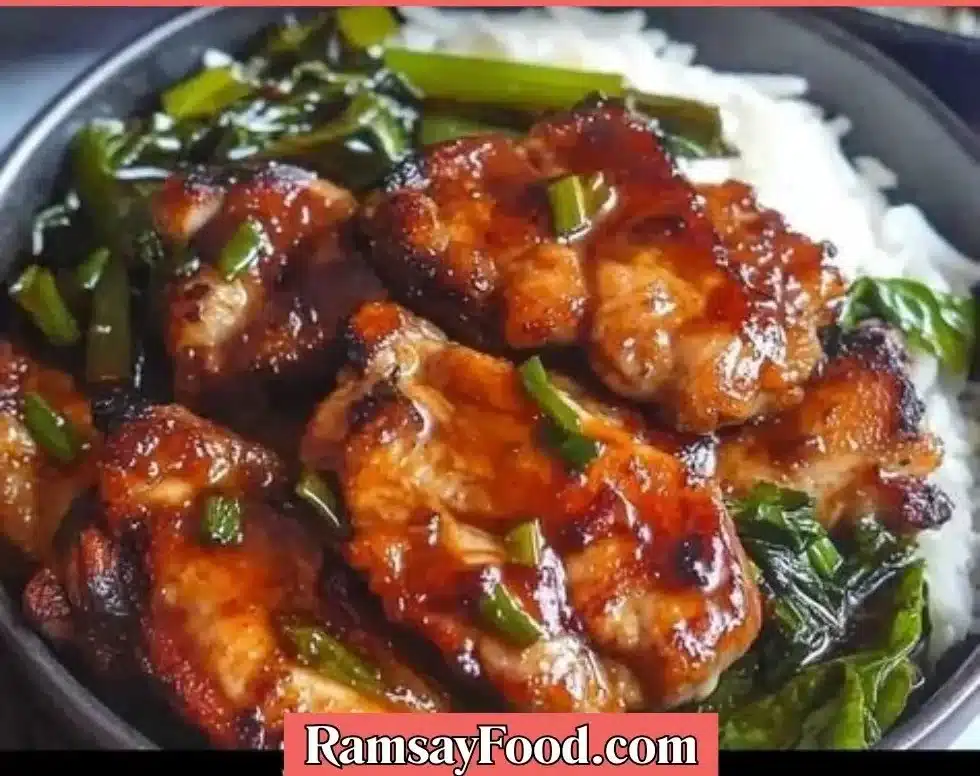 Delicious scallion chicken chops garnished with fresh herbs.