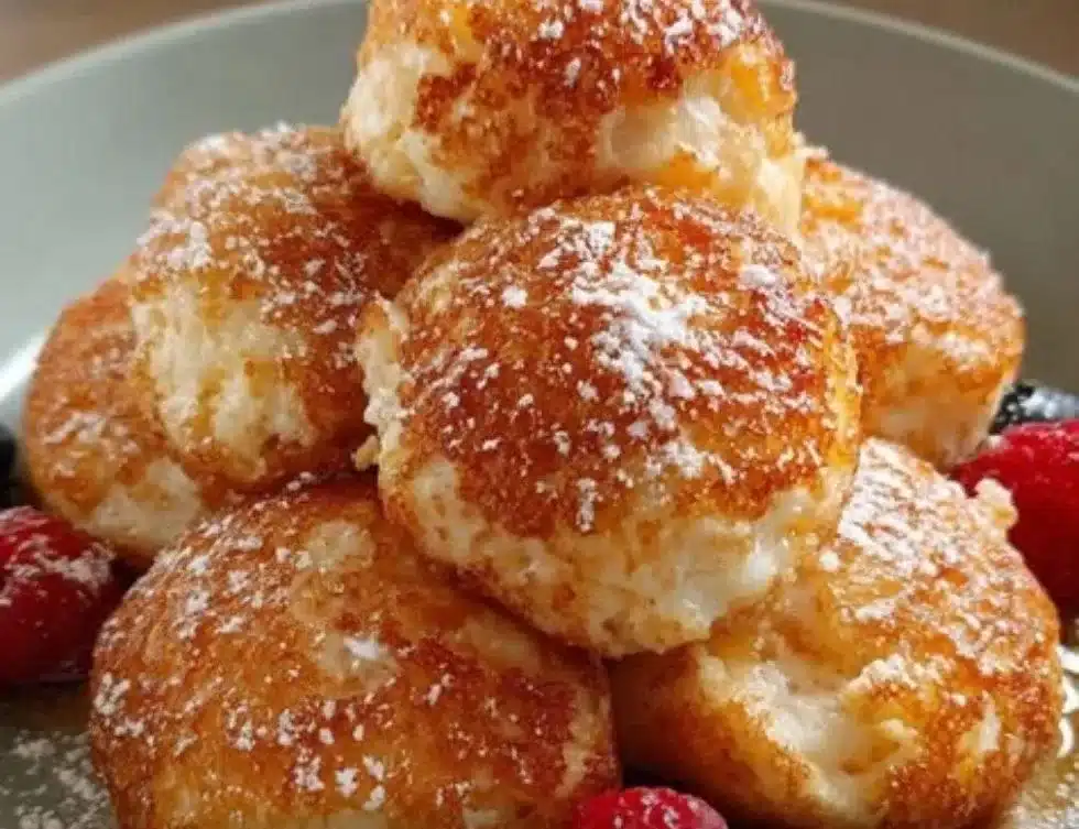 Delicious scrambled pancake bites served as a fun breakfast treat.