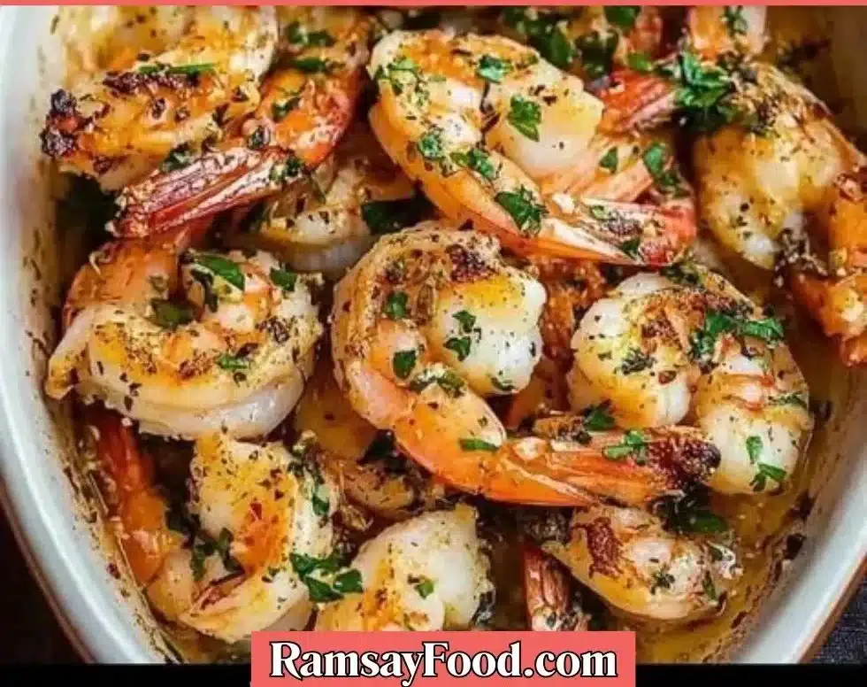 Delicious Shrimp Oreganata served with a herb topping.