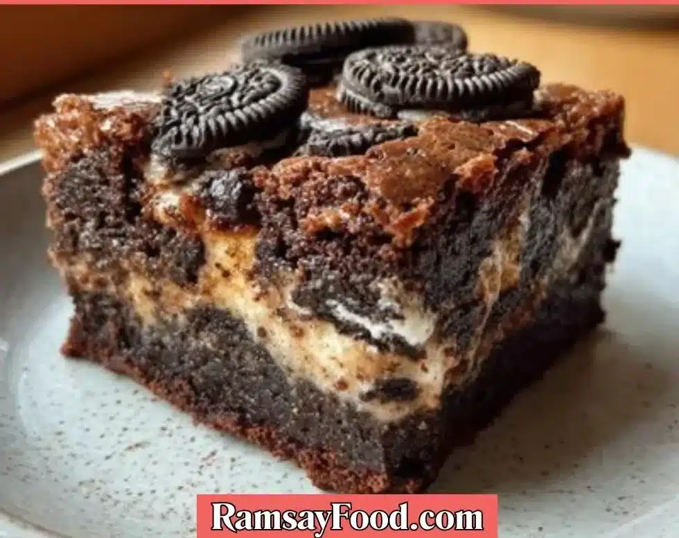 Deliciously layered slutty brownies with cookie dough and chocolate fudge